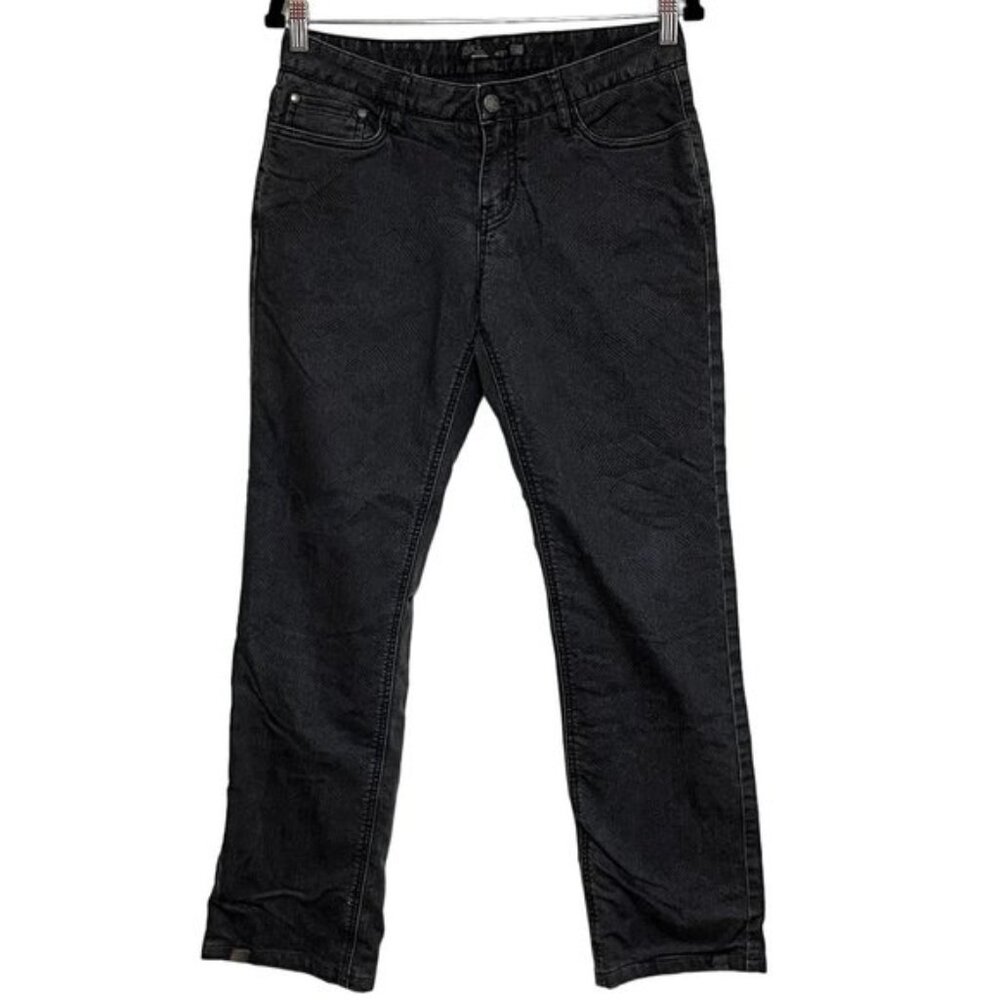 Prana Dark Gray Straight Leg‎ Reptile Print Lined Jeans Size 4/27